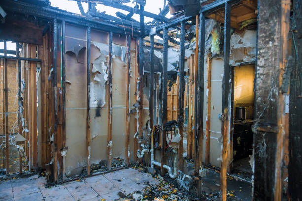 Professional Fire Damage Repair technician working in Bloomsbury, NJ